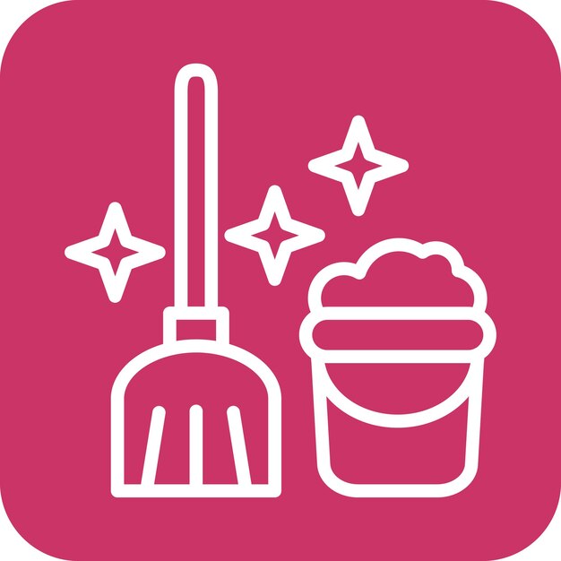 Estilo del icono del trapeador de diseño vectorial