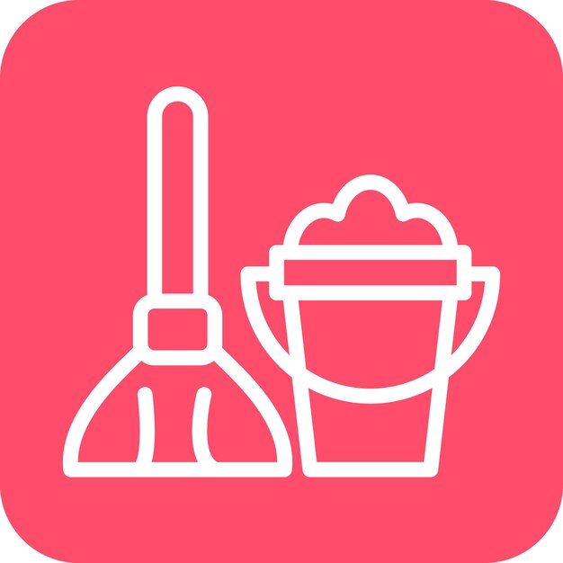 Estilo del icono del trapeador de diseño vectorial
