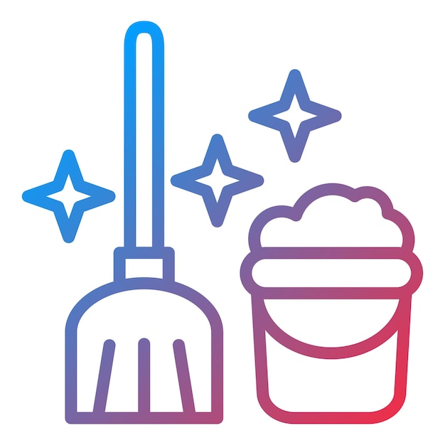 Estilo del icono del trapeador de diseño vectorial
