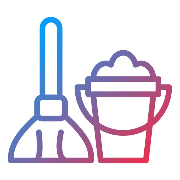 Estilo del icono del trapeador de diseño vectorial