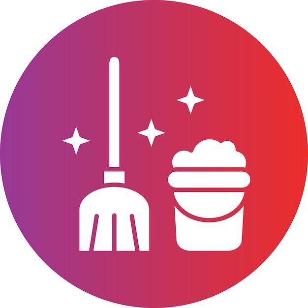 Estilo del icono del trapeador de diseño vectorial