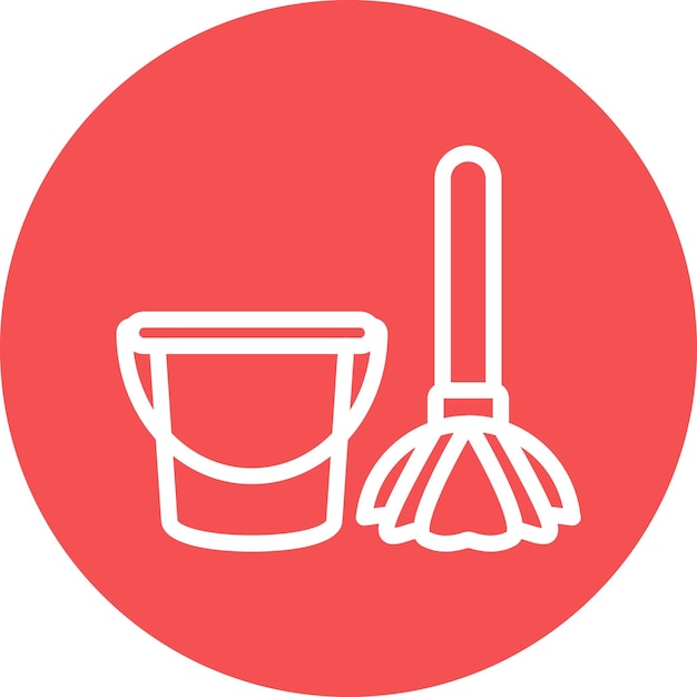 Estilo del icono del trapeador de diseño vectorial