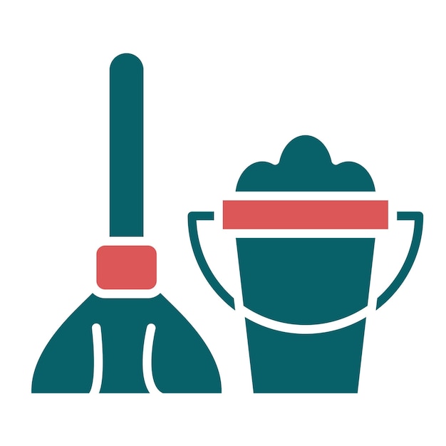 Estilo del icono del trapeador de diseño vectorial