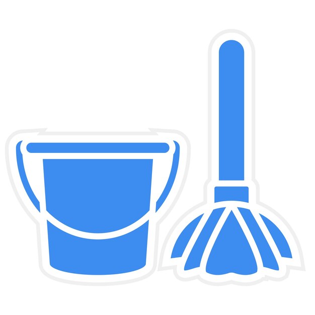 Estilo del icono del trapeador de diseño vectorial