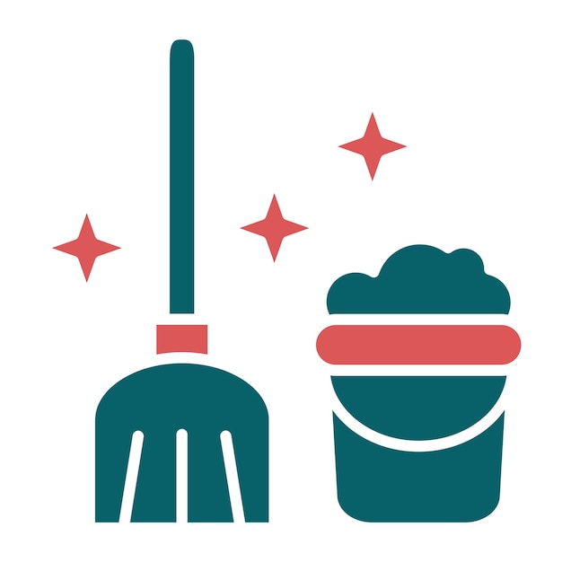 Estilo del icono del trapeador de diseño vectorial