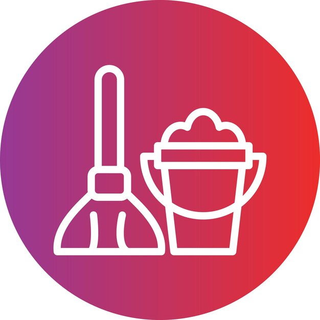 Estilo del icono del trapeador de diseño vectorial