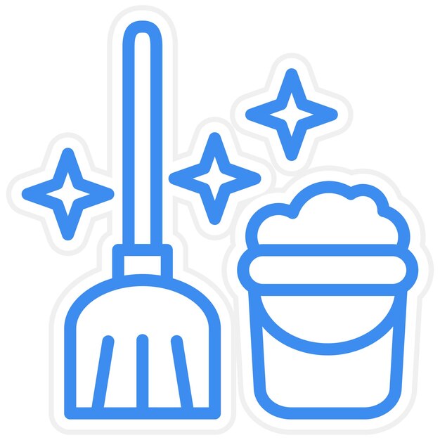 Estilo del icono del trapeador de diseño vectorial