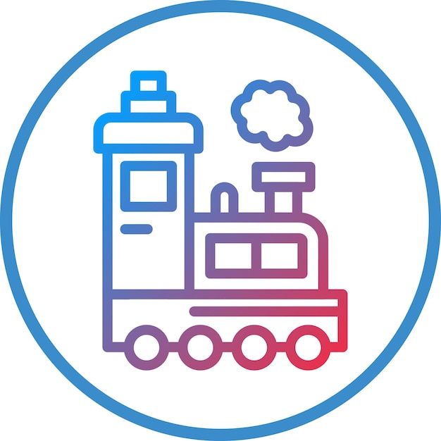 Estilo de icono de tren de vapor de diseño vectorial