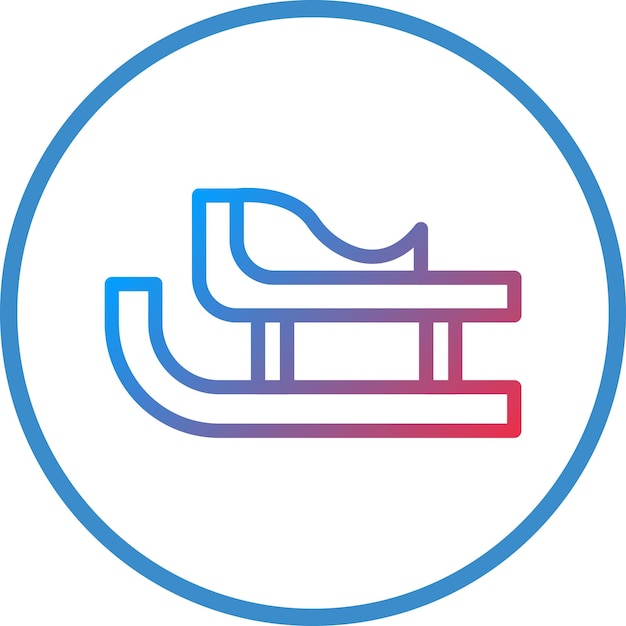 Estilo del icono del trineo de diseño vectorial
