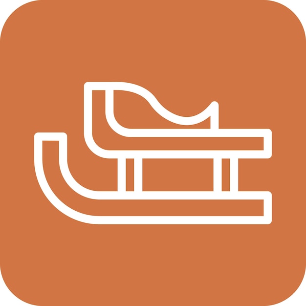 Estilo del icono del trineo de diseño vectorial