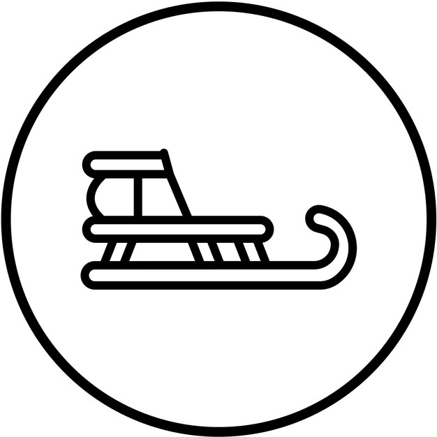 Estilo del icono del trineo de diseño vectorial
