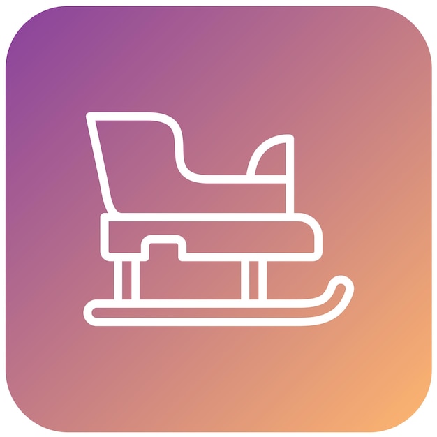Estilo del icono del trineo de diseño vectorial