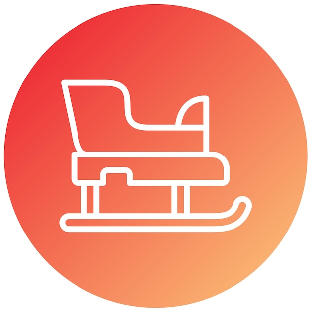 Estilo del icono del trineo de diseño vectorial