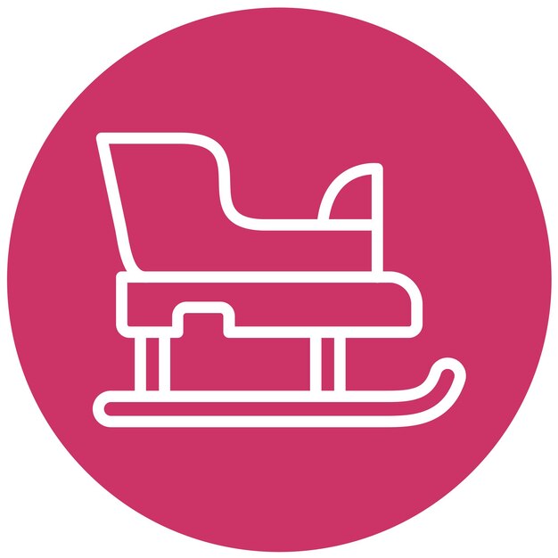 Estilo del icono del trineo de diseño vectorial