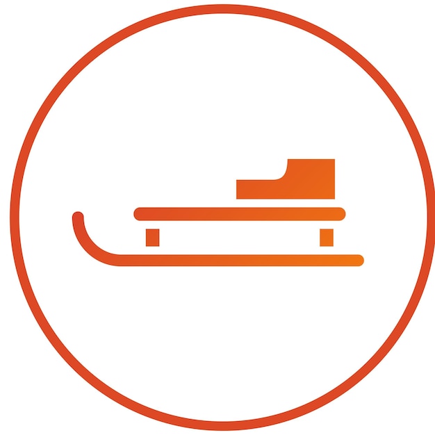 Estilo del icono del trineo de diseño vectorial