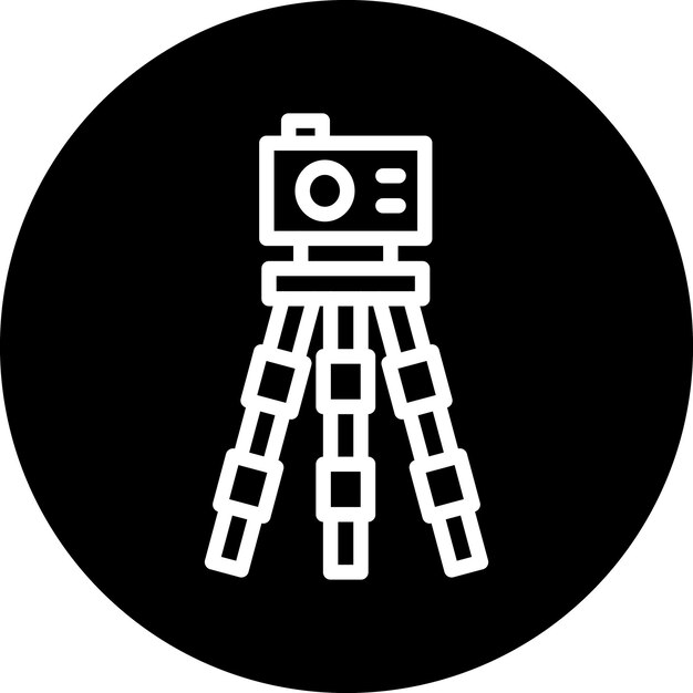 Estilo del icono del trípode de la cámara de diseño vectorial