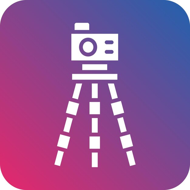 Estilo del icono del trípode de la cámara de diseño vectorial
