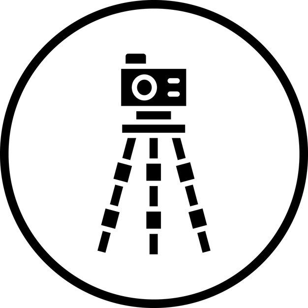 Estilo del icono del trípode de la cámara de diseño vectorial