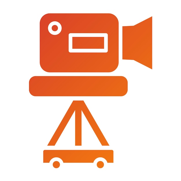 Estilo del icono del trípode de la cámara de diseño vectorial