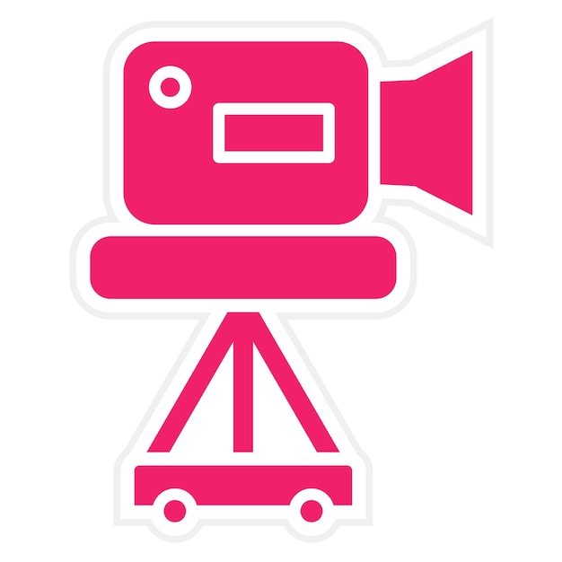 Estilo del icono del trípode de la cámara de diseño vectorial