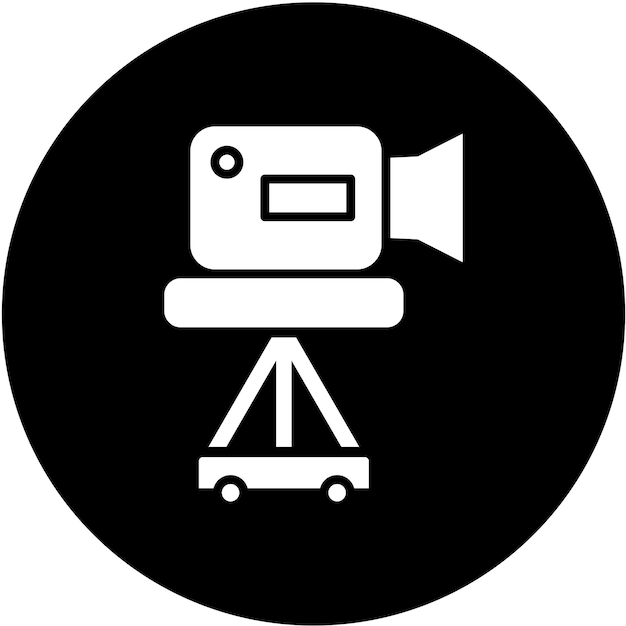 Estilo del icono del trípode de la cámara de diseño vectorial