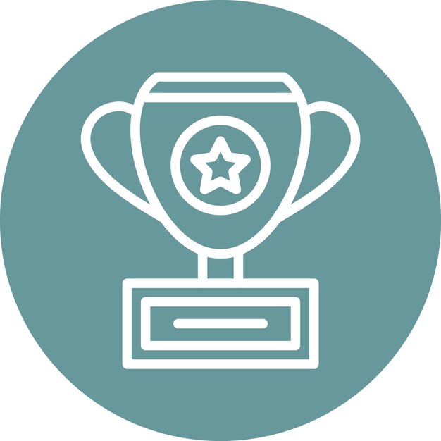 Estilo del icono del trofeo de diseño vectorial