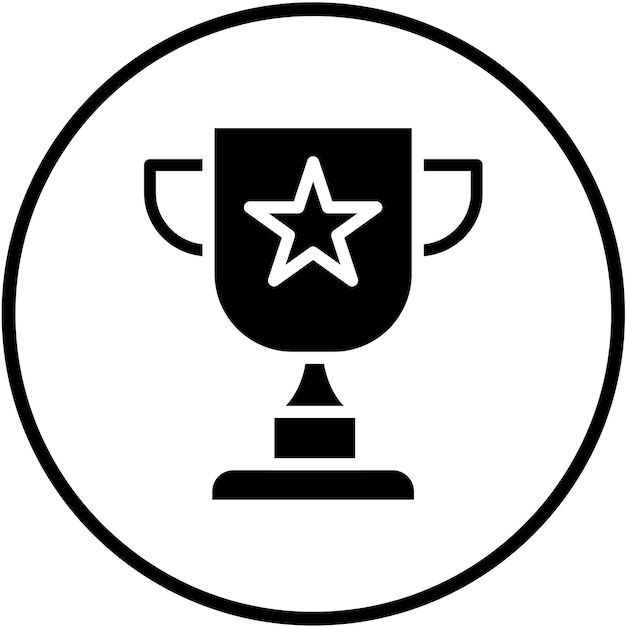 Estilo del icono del trofeo de diseño vectorial