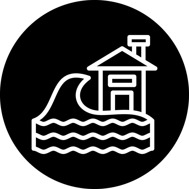 Estilo del icono del tsunami