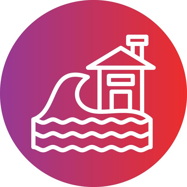 Estilo del icono del tsunami
