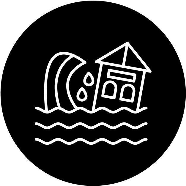 Estilo del icono del tsunami