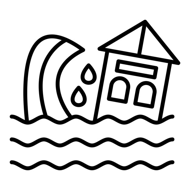 Estilo del icono del tsunami