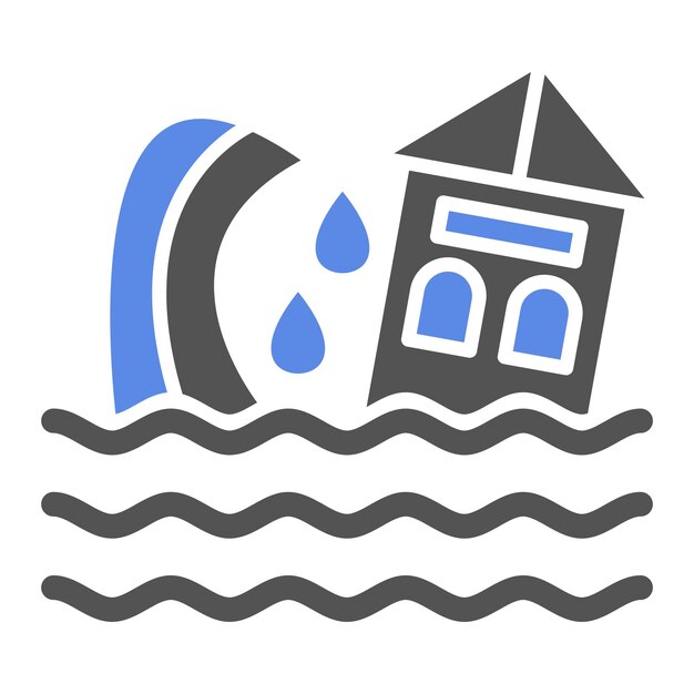 Vector estilo del icono del tsunami