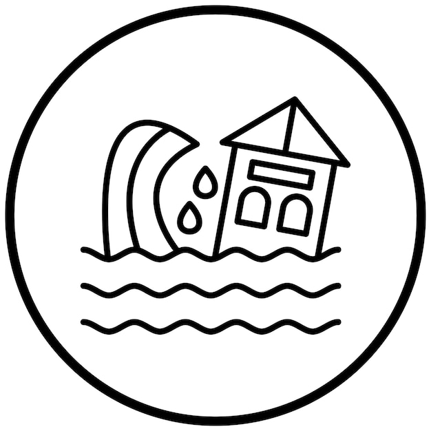 Estilo del icono del tsunami