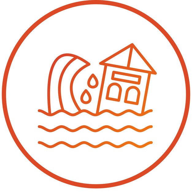 Estilo del icono del tsunami