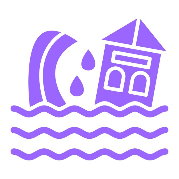 Estilo del icono del tsunami