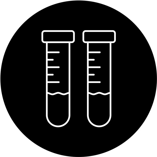 Estilo del icono de los tubos de ensayo de diseño vectorial