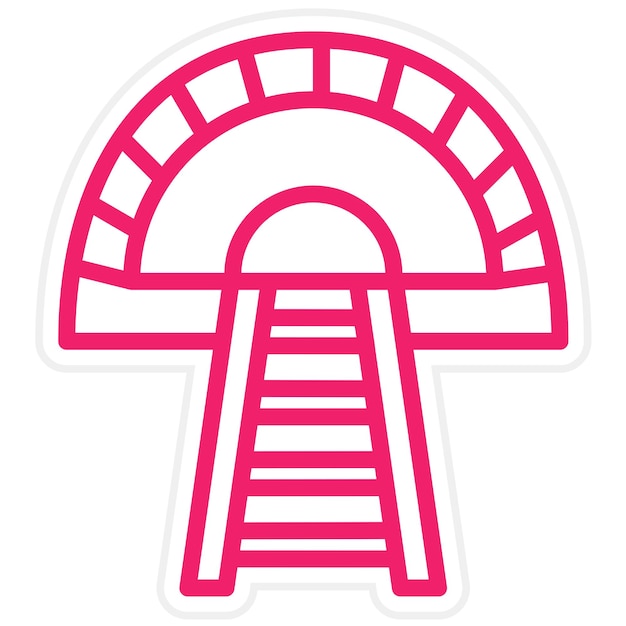 Estilo del icono del túnel de diseño vectorial