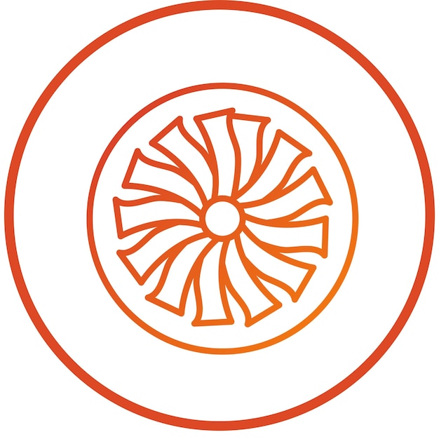 Estilo del icono de la turbina del avión