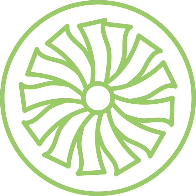 Estilo del icono de la turbina del avión