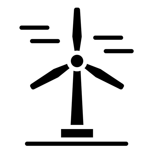 Estilo del icono de la turbina eólica de diseño vectorial