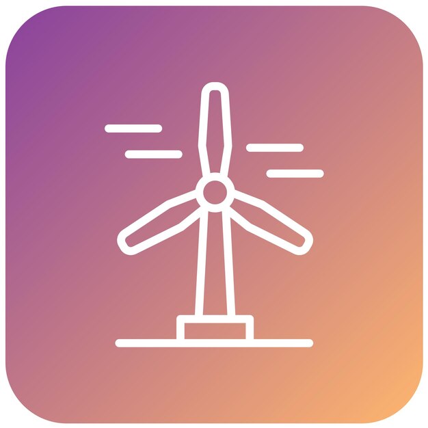 Estilo del icono de la turbina eólica de diseño vectorial