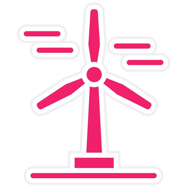Estilo del icono de la turbina eólica de diseño vectorial