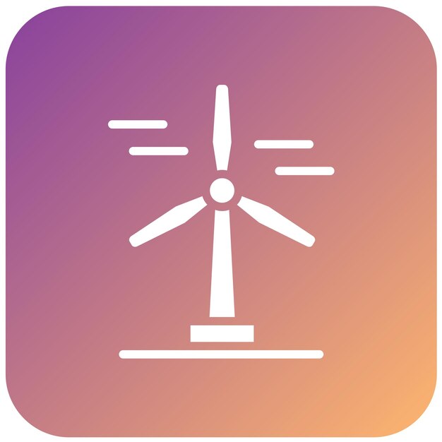 Estilo del icono de la turbina eólica de diseño vectorial