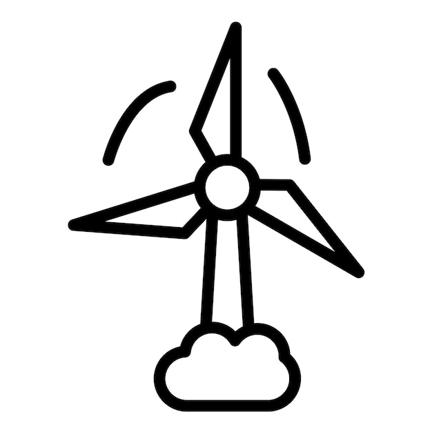 Estilo del icono de la turbina eólica de diseño vectorial