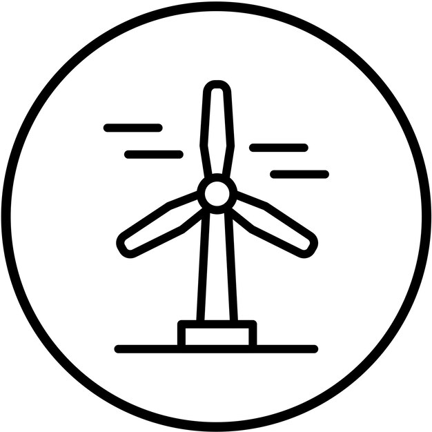 Estilo del icono de la turbina eólica de diseño vectorial