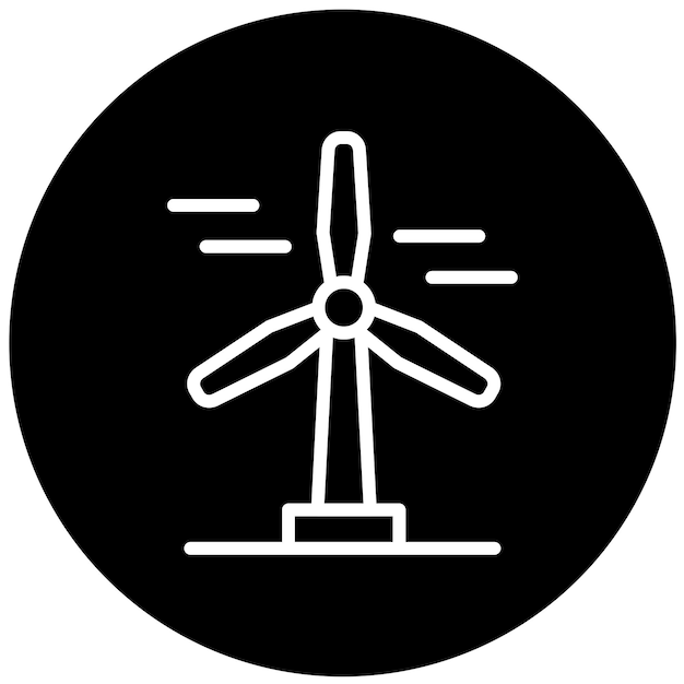 Estilo del icono de la turbina eólica de diseño vectorial