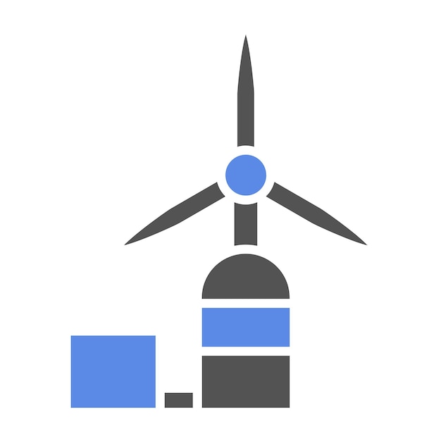 Vector estilo del icono de la turbina eólica de diseño vectorial