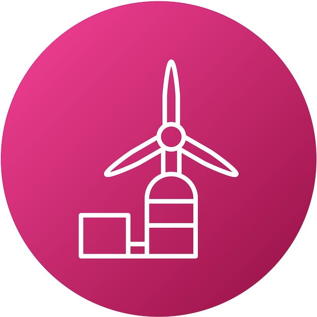 Estilo del icono de la turbina eólica de diseño vectorial