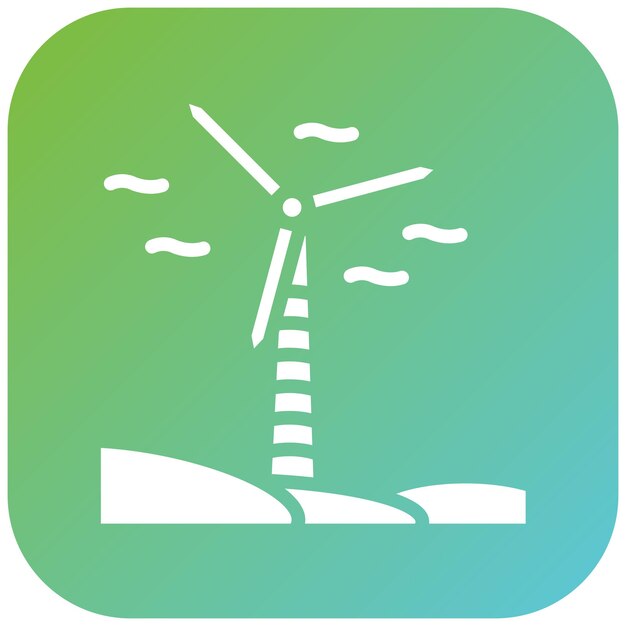 Estilo del icono de la turbina eólica de diseño vectorial