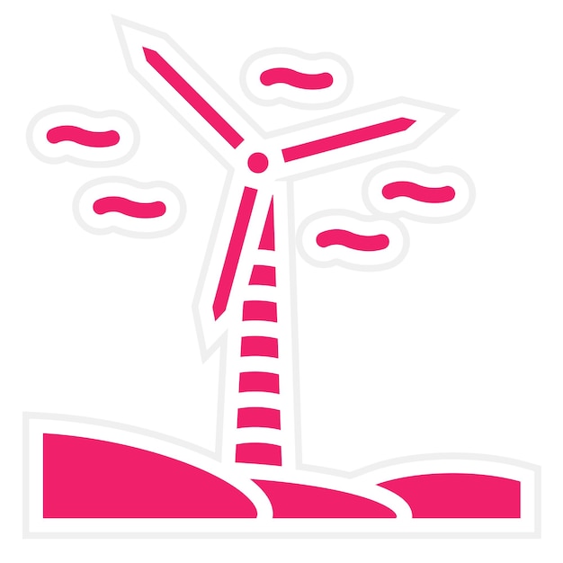 Estilo del icono de la turbina eólica de diseño vectorial